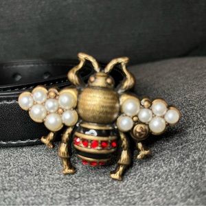 Designer Bee Belt Black